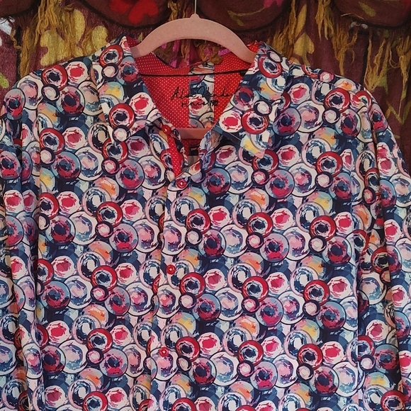 XXL Alex Vando GEOMETRIC CIRCLE Long Sleeve Button Up Shirt Size 2XL EUC - Picture 2 of 8